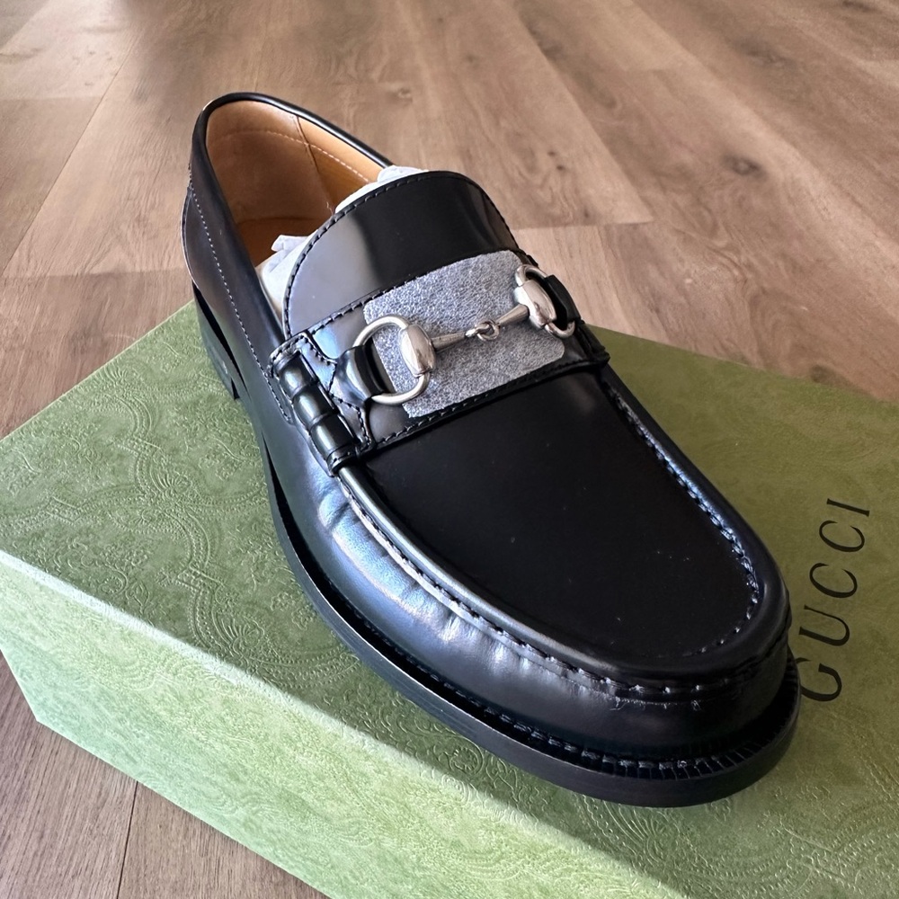 Men’s Gucci Loafers Black w/ Silver Hardware